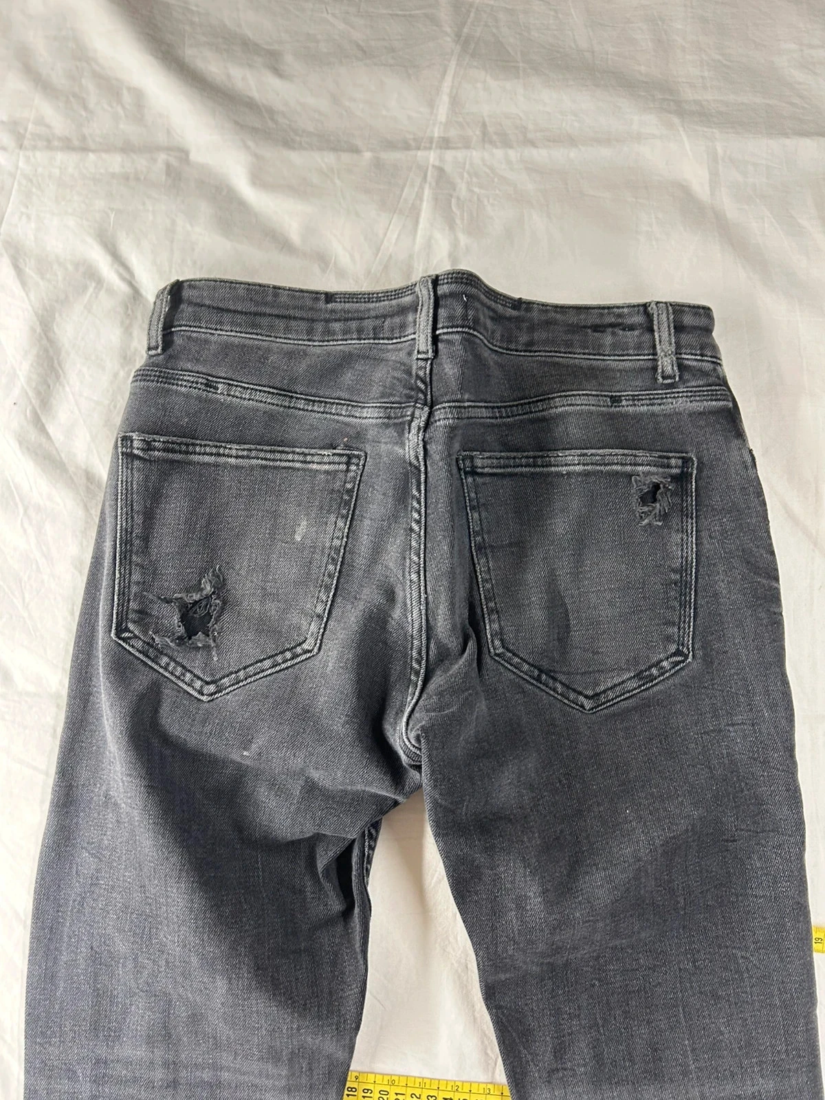 Zwarte wijd uitlopende Zara broek met gaatjes maat 42 – photo 10